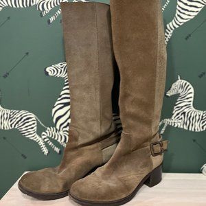 Custom Made Italian Suede Tan Boots Size 6